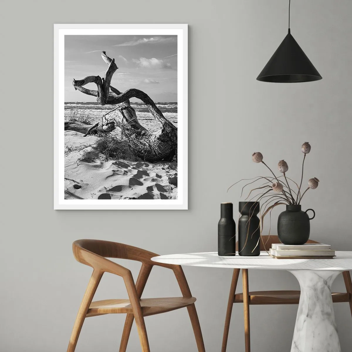 Plakat i hvid ramme - Havets skulptur - 61x91 cm