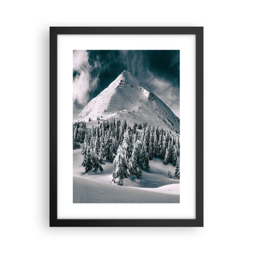 Plakat i sort ramme - Land med sne og is - 30x40 cm