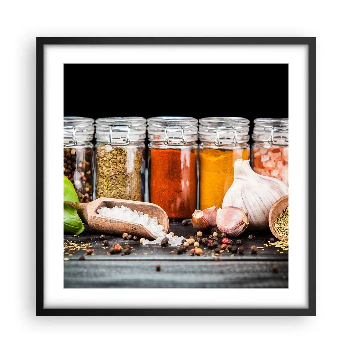 Plakat i sort ramme - For at livet kan smages - 50x50 cm