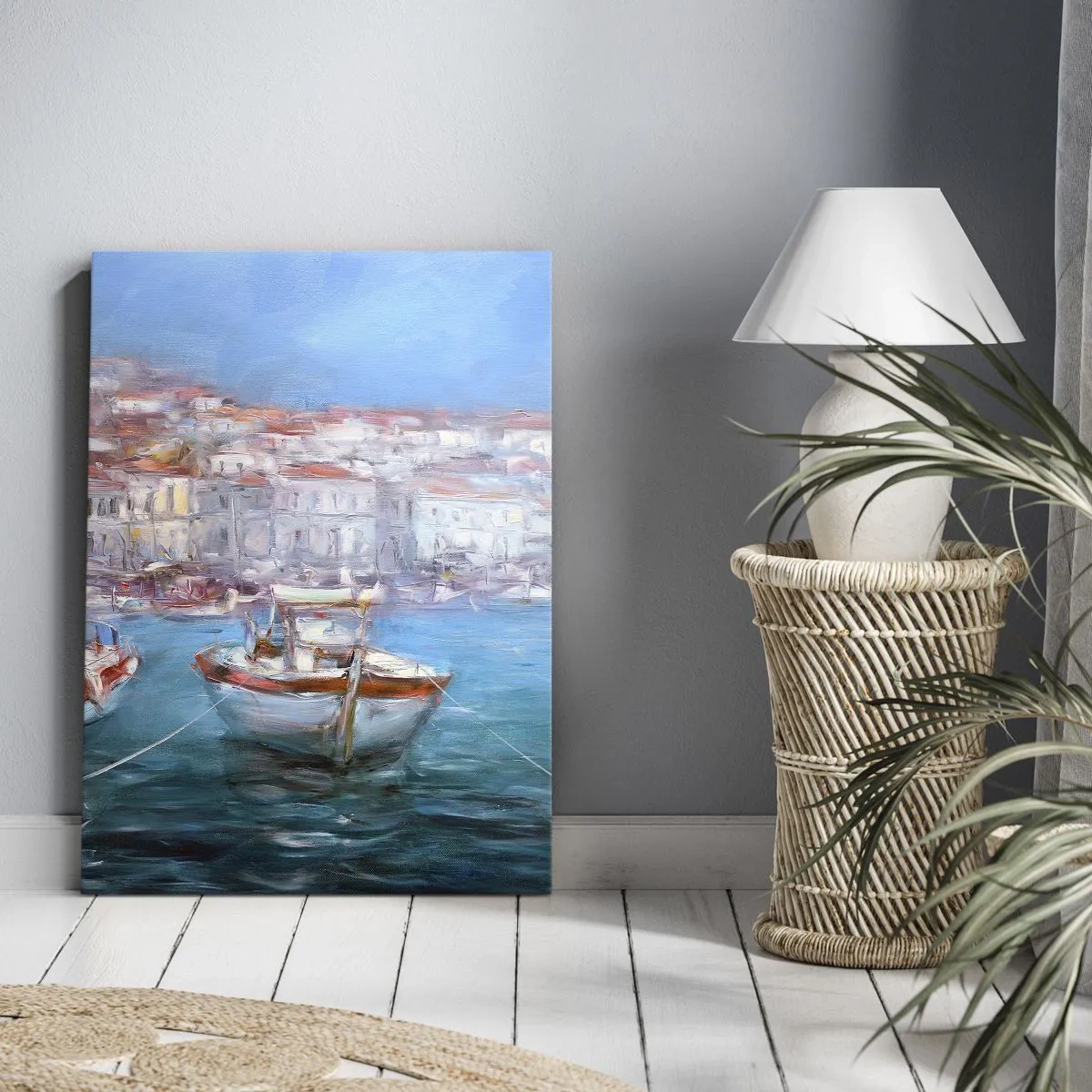 Lærredstryk - Billede på lærred - Italiensk bugt - 50x70 cm