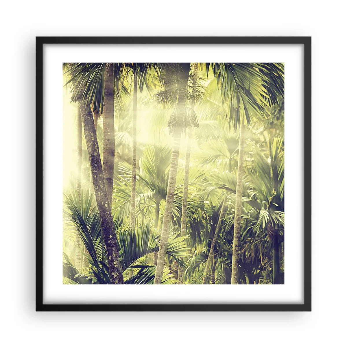 Plakat i sort ramme - I grønne gløder - 50x50 cm