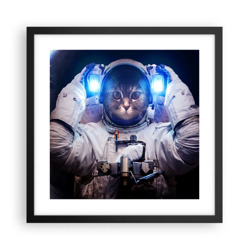 Plakat i sort ramme - Houston, I har et problem - 40x40 cm