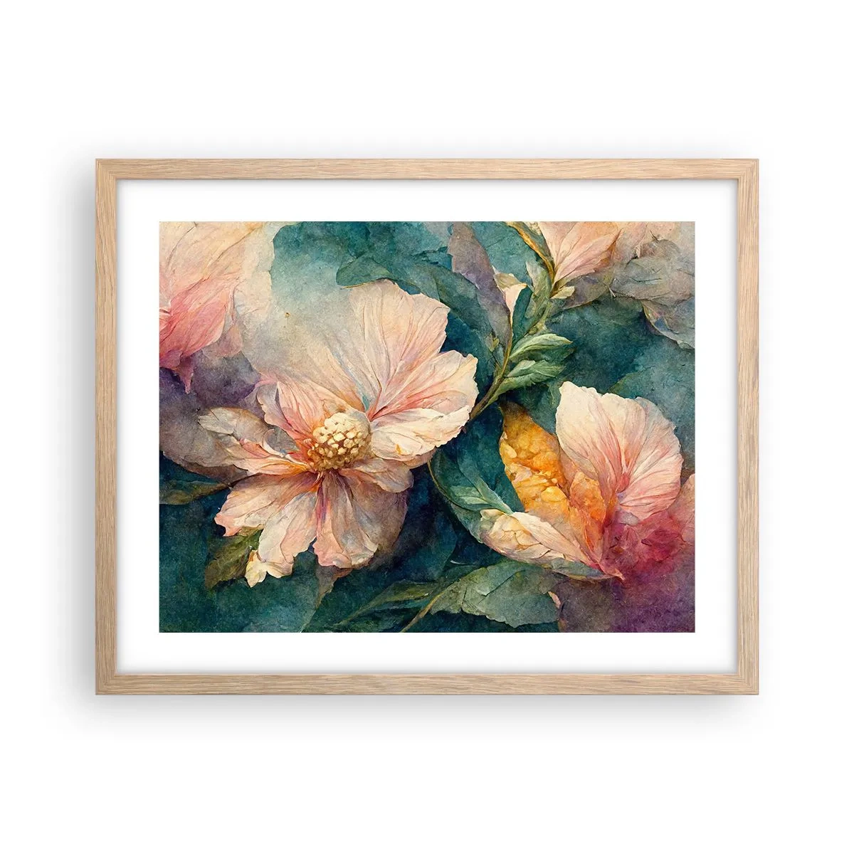 Plakat i ramme af lyst egetræ - Subtiliteten selv - 50x40 cm