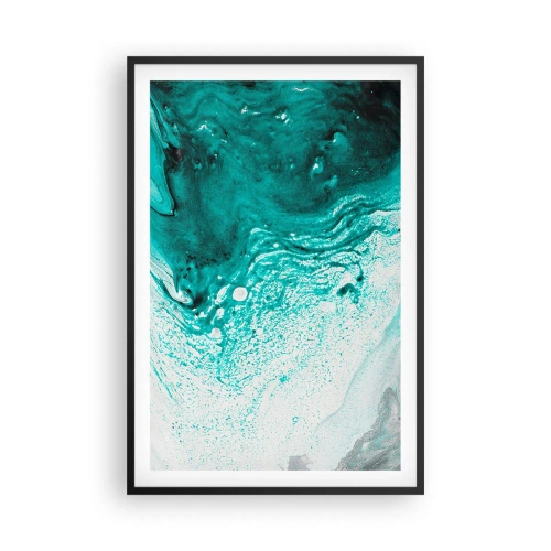 Plakat i sort ramme - Opløses i hvidt og turkis - 61x91 cm