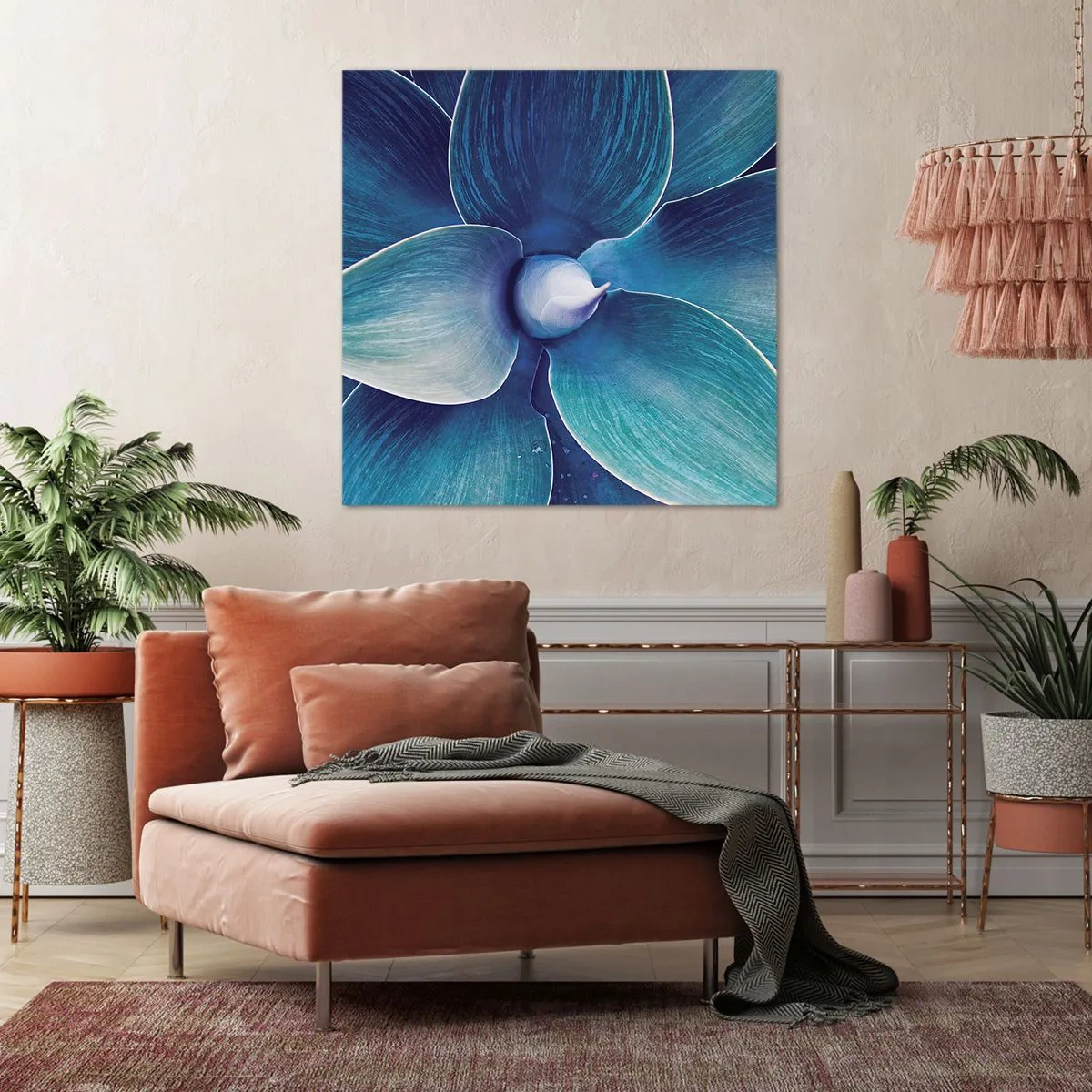 Lærredstryk - Billede på lærred - Blå fra himlen - 70x70 cm