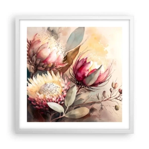 Plakat i hvid ramme - I profil og en face - 50x50 cm