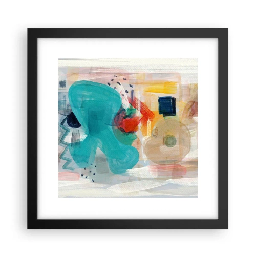 Plakat i sort ramme - Et farverigt spil - 30x30 cm
