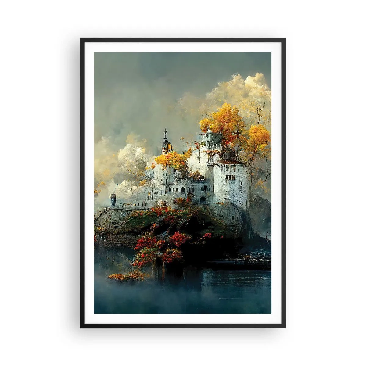 Plakat i sort ramme - Begyndelsen på en romantisk historie - 70x100 cm