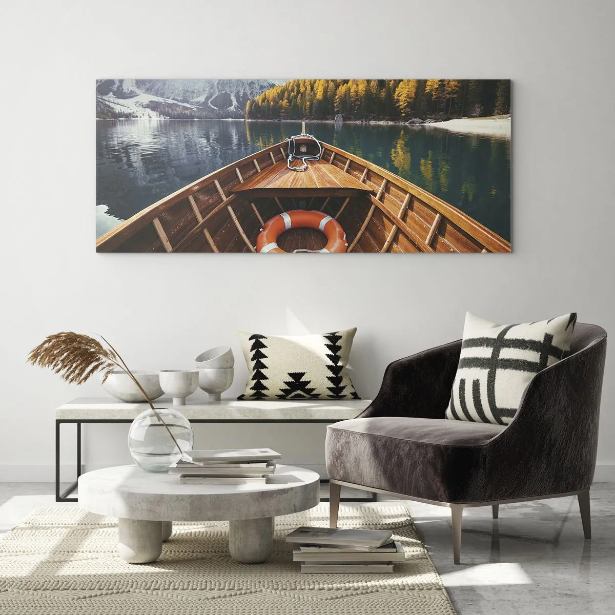 Billede på glas - Bjergtur - 120x50 cm