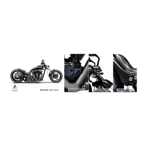 Prøve Fototapet Selvklæbende Deluxe Sticker - For frihedselskere - Automotive, Motorcykel, Chopper - 100x30 cm