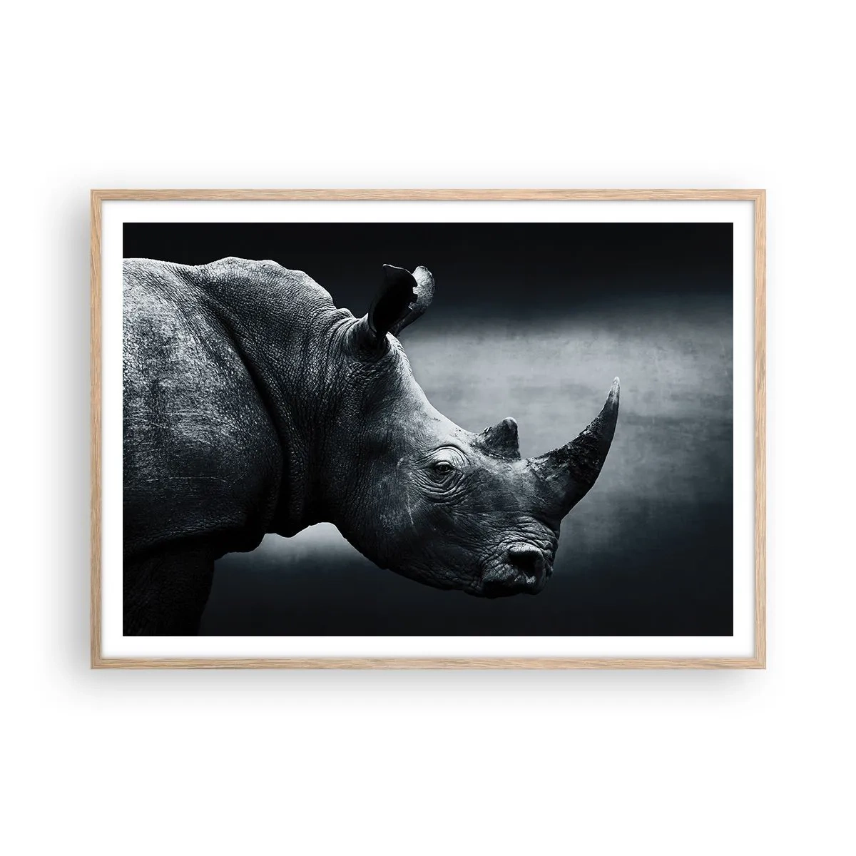 Plakat i ramme af lyst egetræ - Højre profil - 100x70 cm