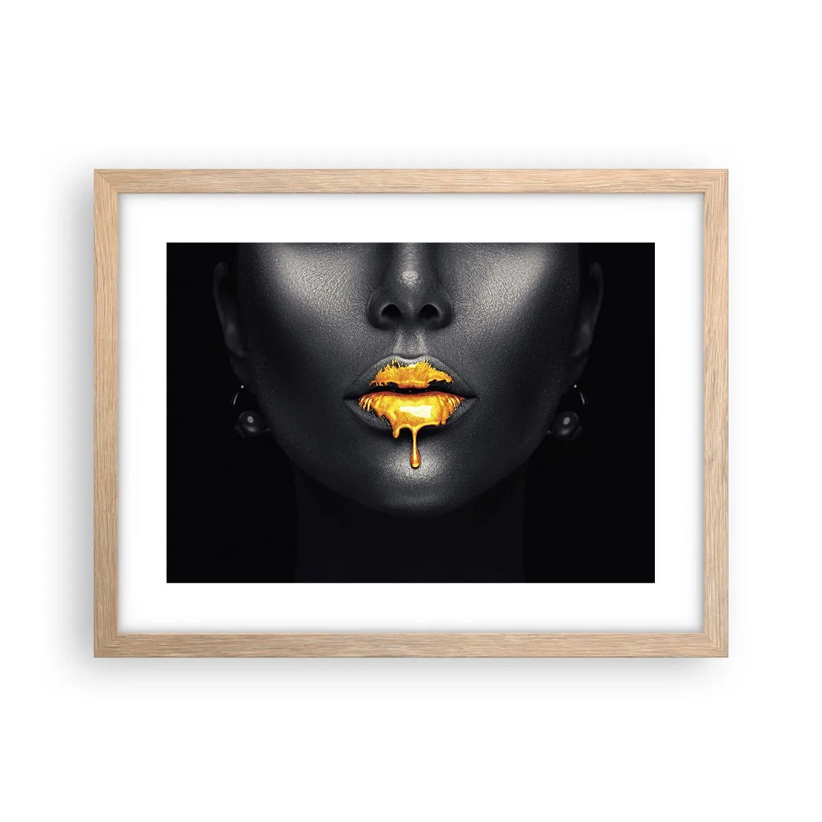 Plakat i ramme af lyst egetræ - Gyldenmund - 40x30 cm