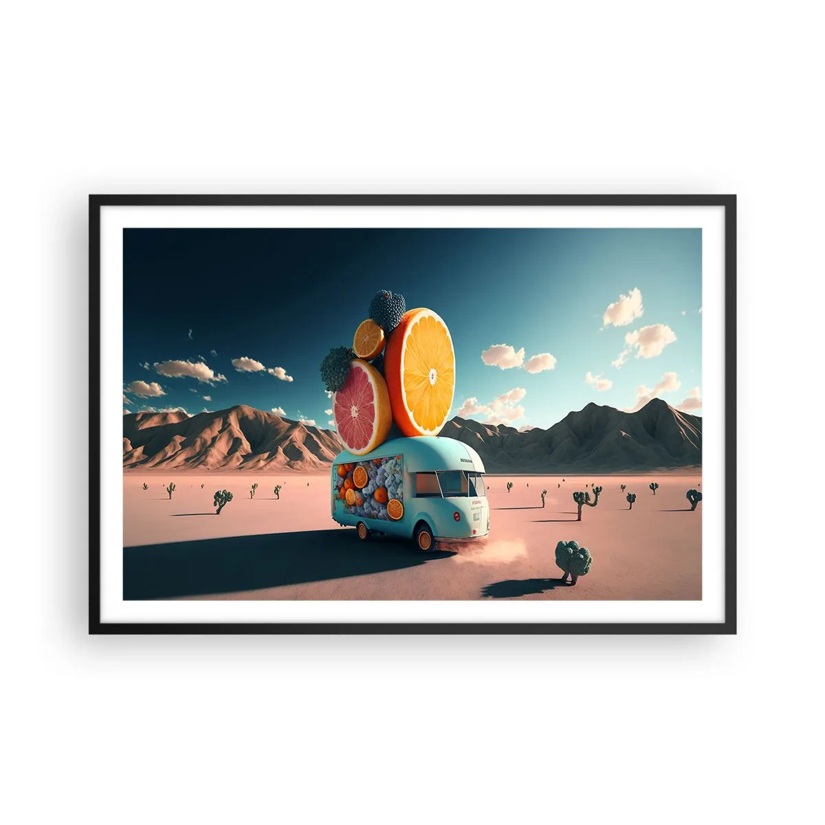Plakat i sort ramme - En smag af ferie - 91x61 cm