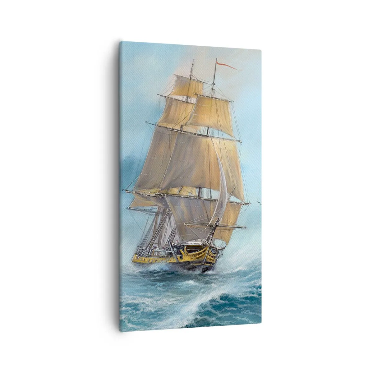 Lærredstryk - Billede på lærred - Bølgende gennem bølgerne - 55x100 cm