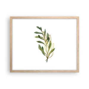 Plakat i ramme af lyst egetræ - Alt, hvad der er godt - 50x40 cm