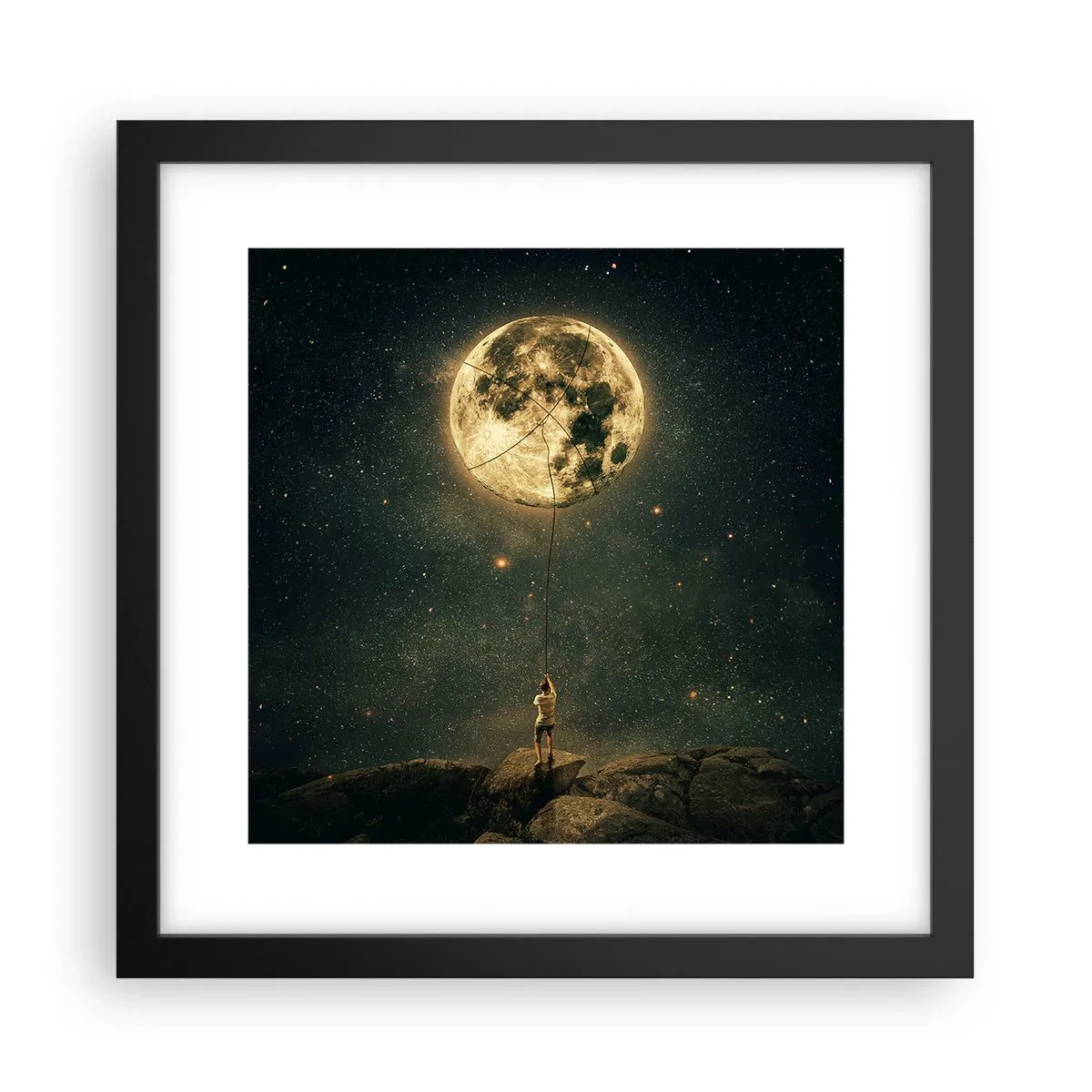 Plakat i sort ramme - En, der stjal månen - 30x30 cm