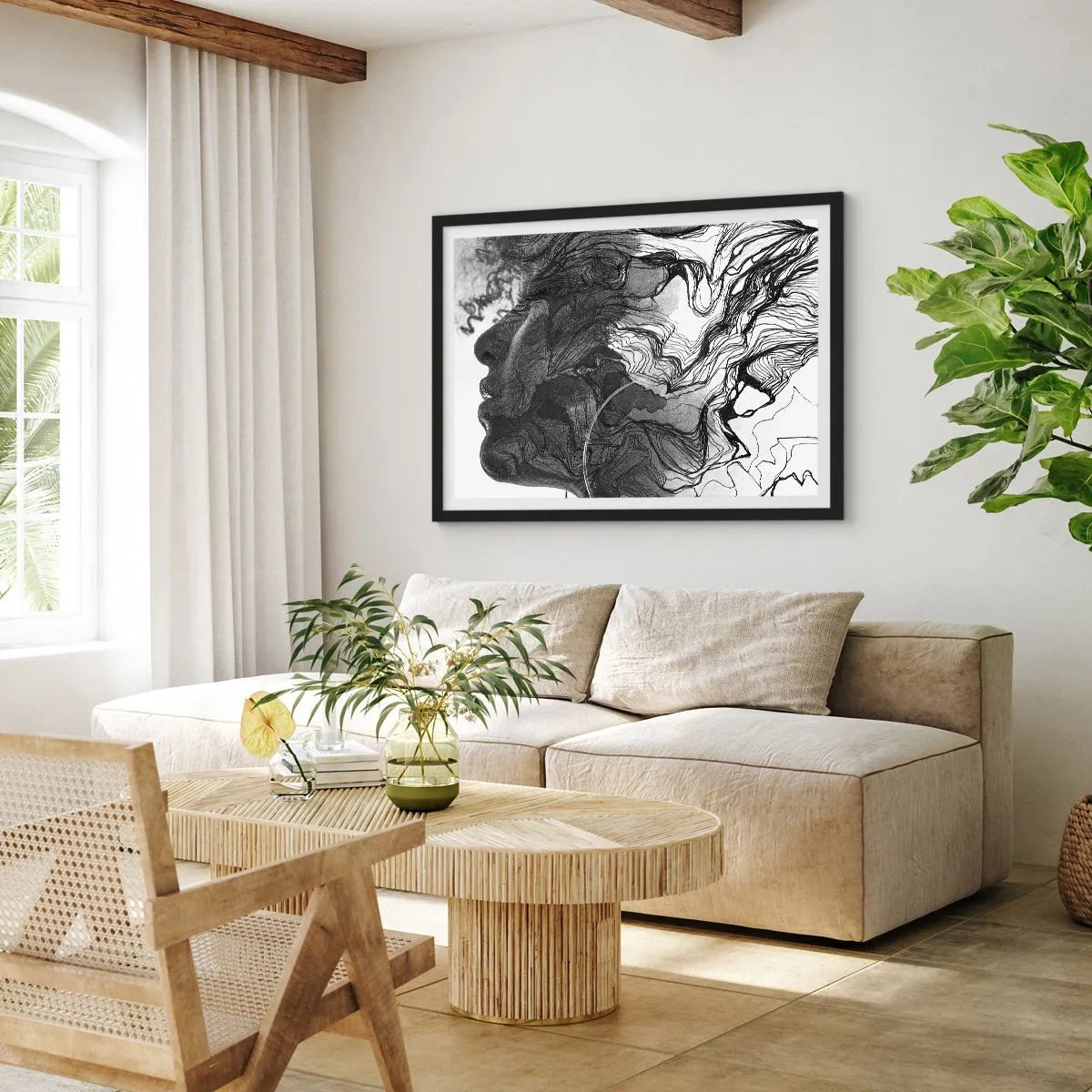 Plakat i sort ramme - Forviklet i drømme - 50x40 cm