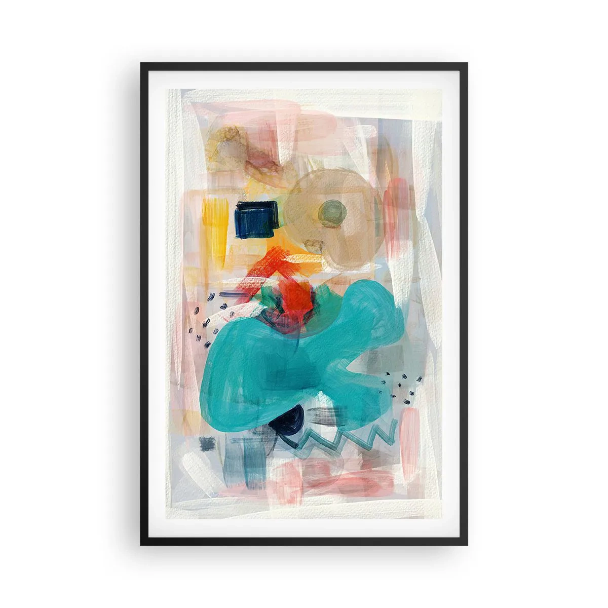 Plakat i sort ramme - Et farverigt spil - 61x91 cm