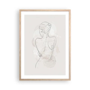 Plakat i ramme af lyst egetræ - Som et følsomt instrument - 50x70 cm