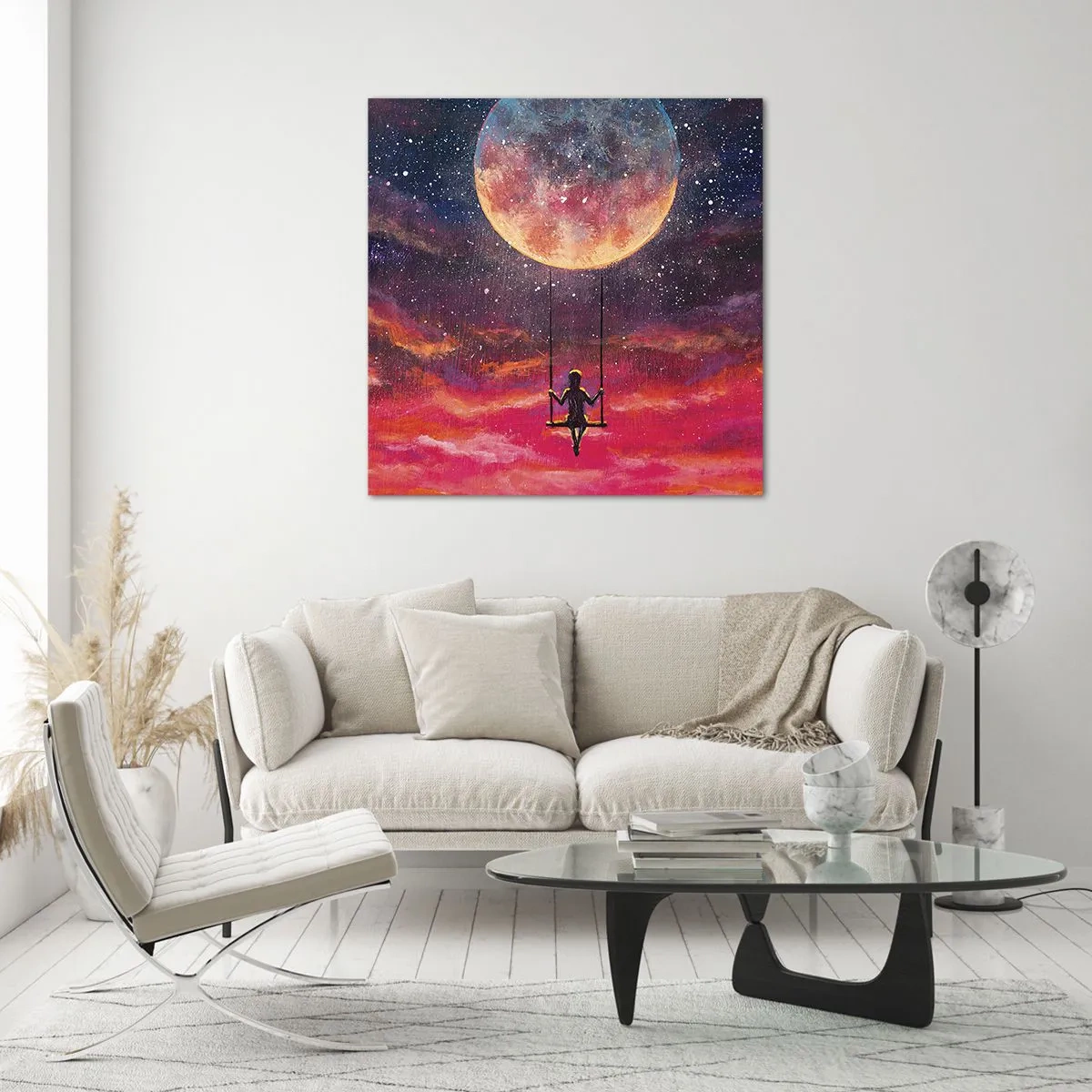 Billede på glas - Glæd dig i skyerne - 50x50 cm