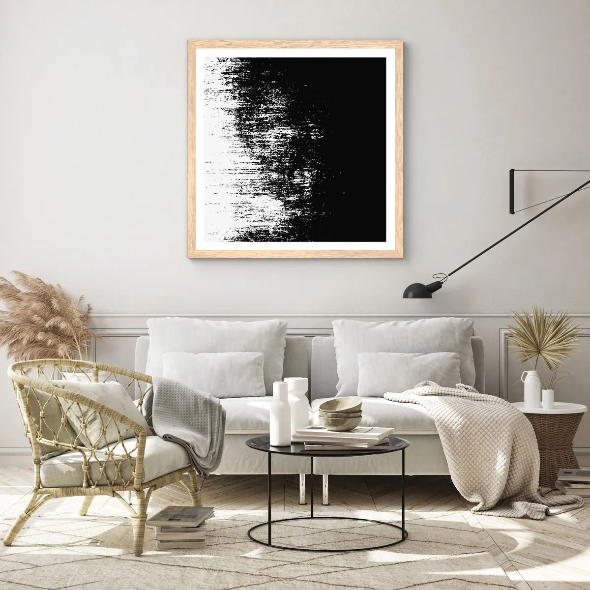 Plakat i ramme af lyst egetræ - Og vinderen er... - 40x40 cm