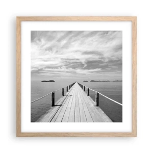 Plakat i ramme af lyst egetræ - Eller måske en rejse... - 40x40 cm