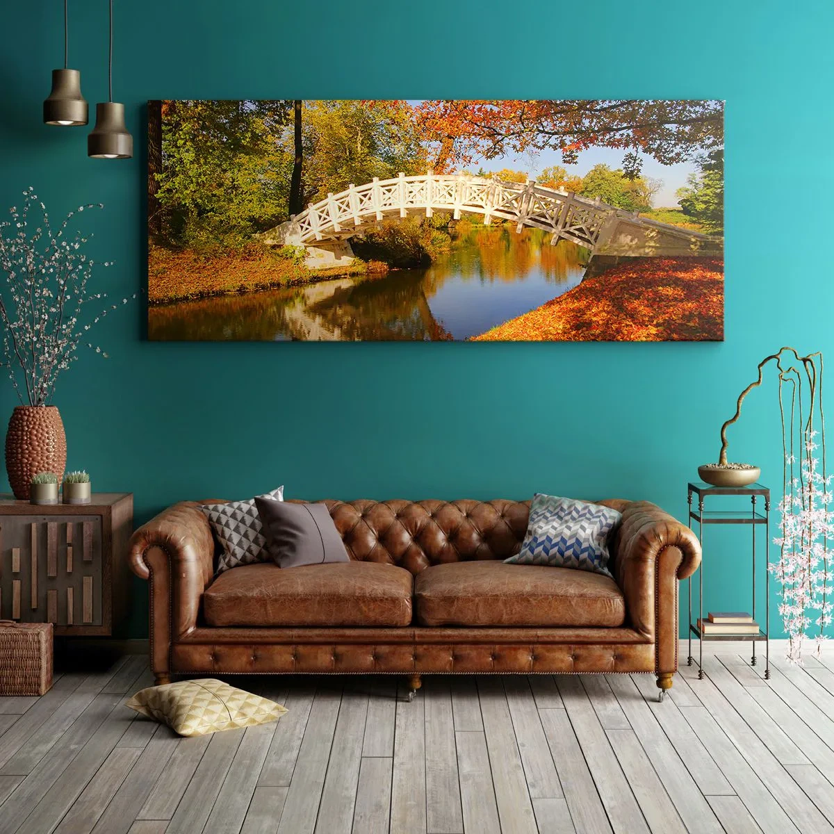 Lærredstryk - Billede på lærred - På den hvide bro af suk - 160x50 cm