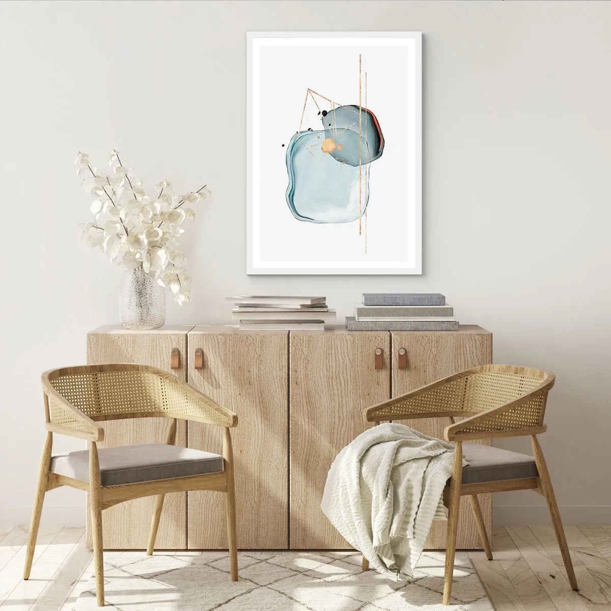 Plakat i hvid ramme - En undersøgelse af dråber - 40x50 cm