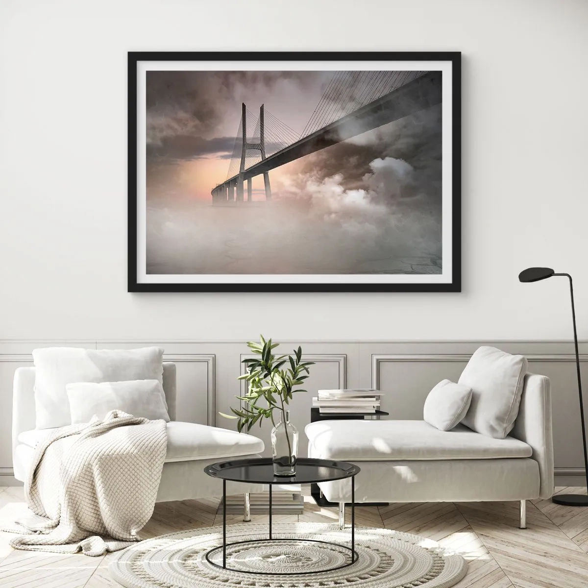 Plakat i sort ramme - På en flod, der ikke eksisterer - 50x40 cm