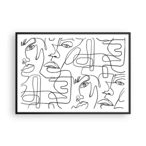 Plakat i sort ramme - I sammenfiltrede følelser - 100x70 cm