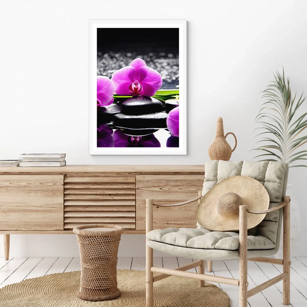 Plakat i hvid ramme - Drukne i fred og ro - 50x70 cm