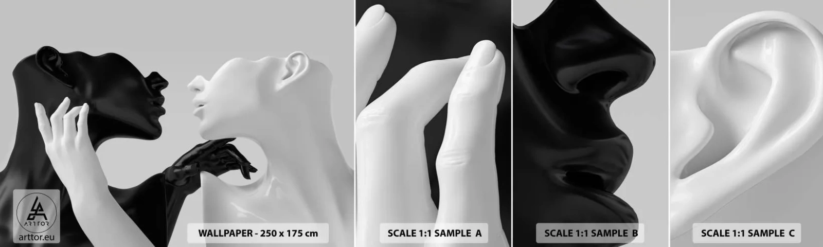 Prøve Fototapet Selvklæbende Deluxe Sticker - Tiltrækning - begær - Abstraktion, Mannequin, Statue - 100x30 cm