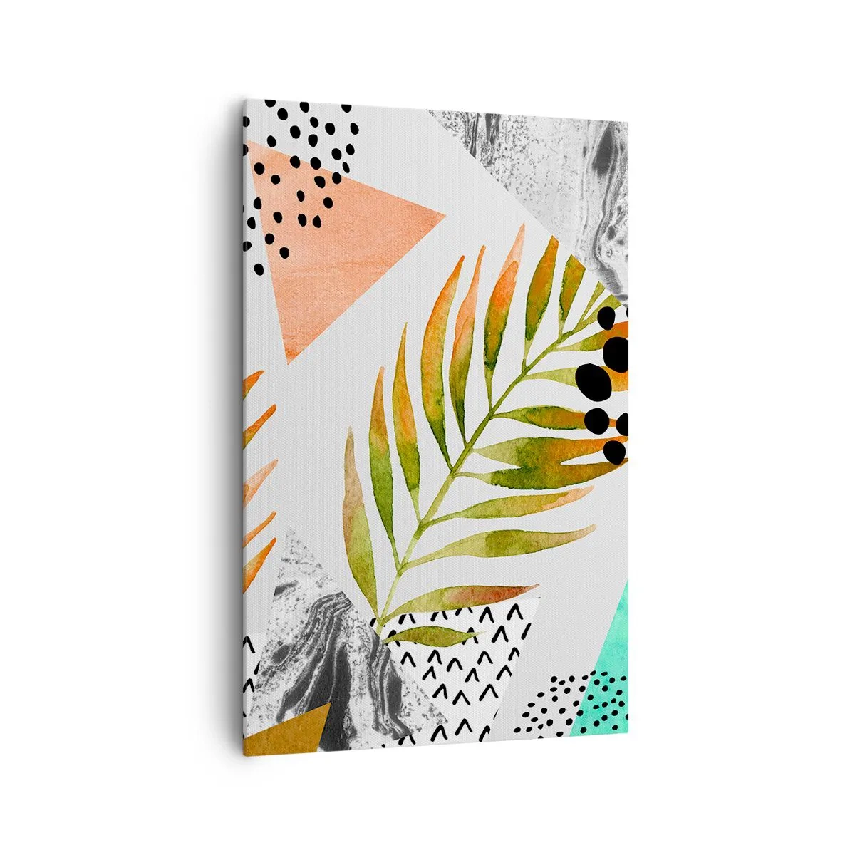 Lærredstryk - Billede på lærred - Dekoration med palmeblade - 80x120 cm