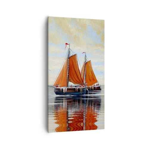 Lærredstryk - Billede på lærred - Hey, sejl, sømand.... - 55x100 cm