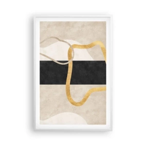 Plakat i hvid ramme - Sløjfeformede former - 61x91 cm