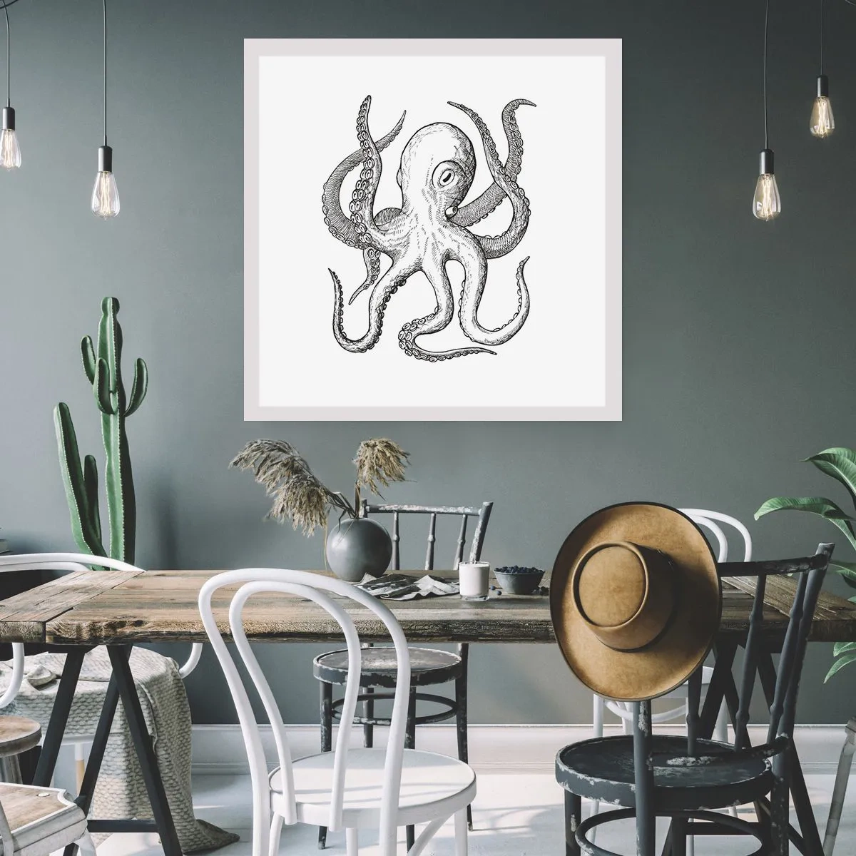 Plakat - Dans med bølger - 50x50 cm