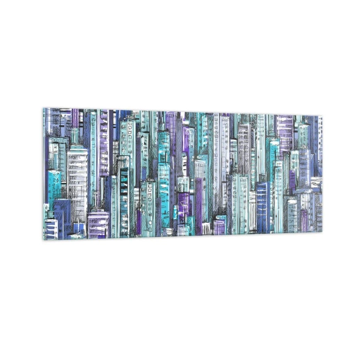 Billede på glas - Blå fra himlen - 100x40 cm