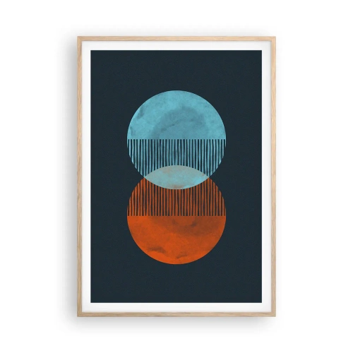 Plakat i ramme af lyst egetræ - Astronomisk fantasi - 70x100 cm