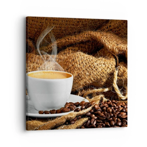 Lærredstryk - Billede på lærred - Duften af mokka og honningvæskens tæthed - 30x30 cm