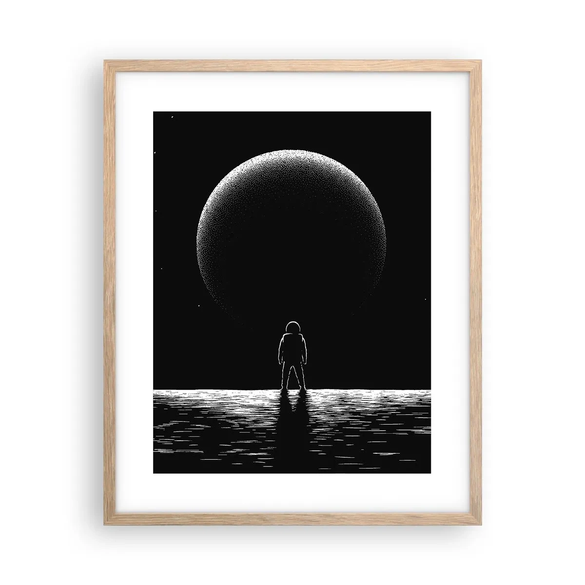 Plakat i ramme af lyst egetræ - Ansigt til ansigt - 40x50 cm
