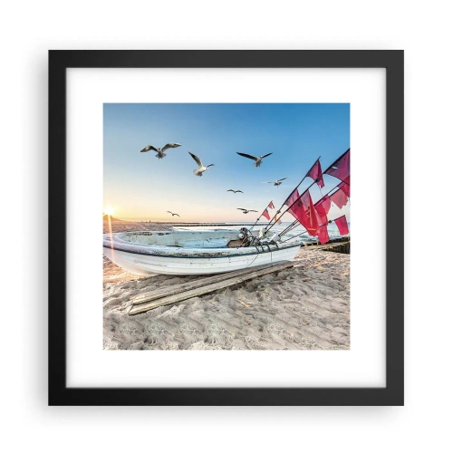 Plakat i sort ramme - Et velfortjent hvil - 30x30 cm