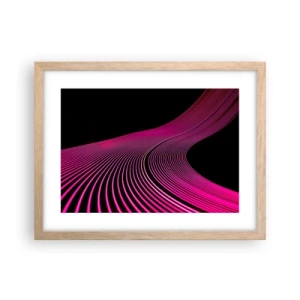 Plakat i ramme af lyst egetræ - En allé af lys - 40x30 cm