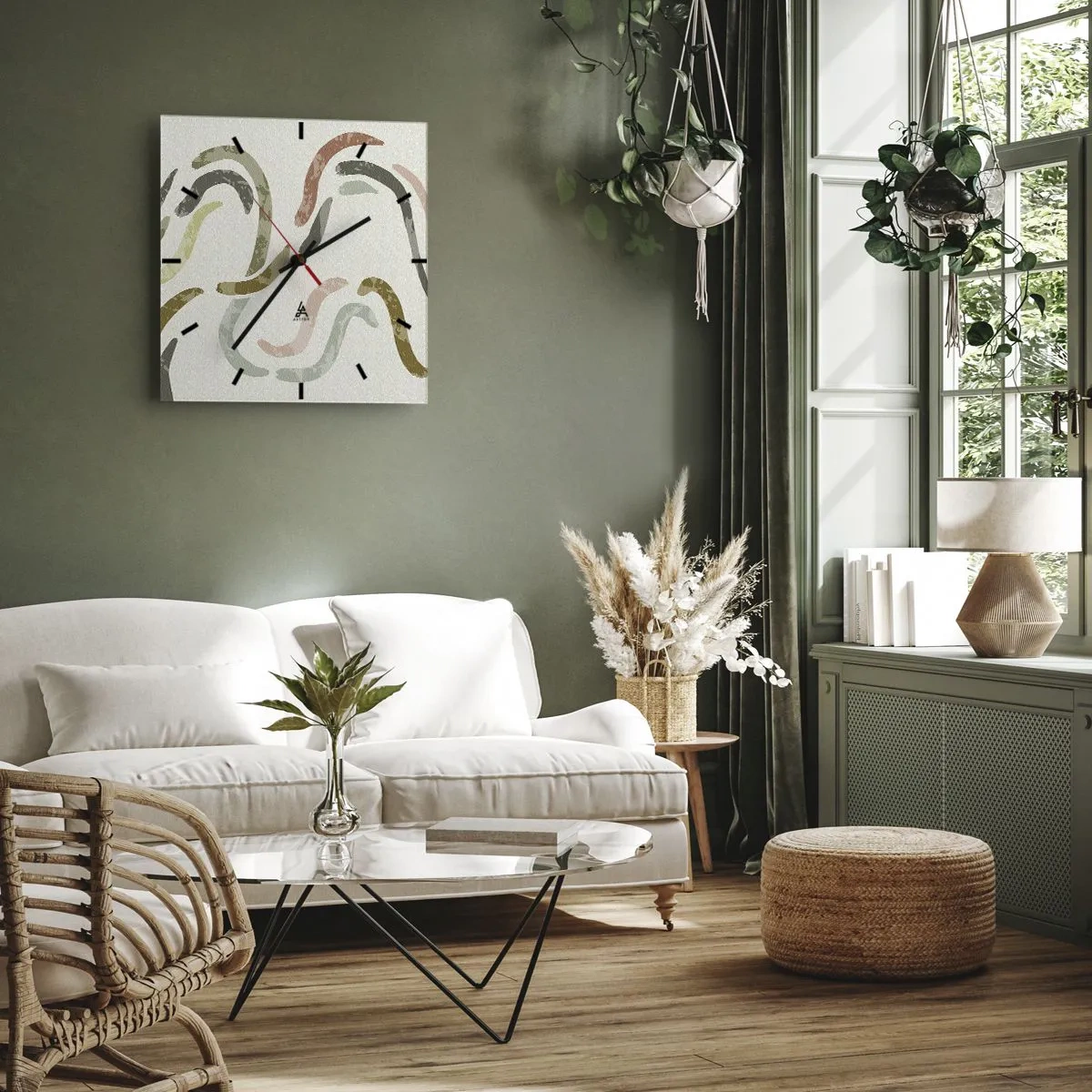 Vægur, Uret - Abstraktionens glade dans - 30x30 cm