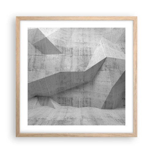 Plakat i ramme af lyst egetræ - En ægte udfordring - 50x50 cm