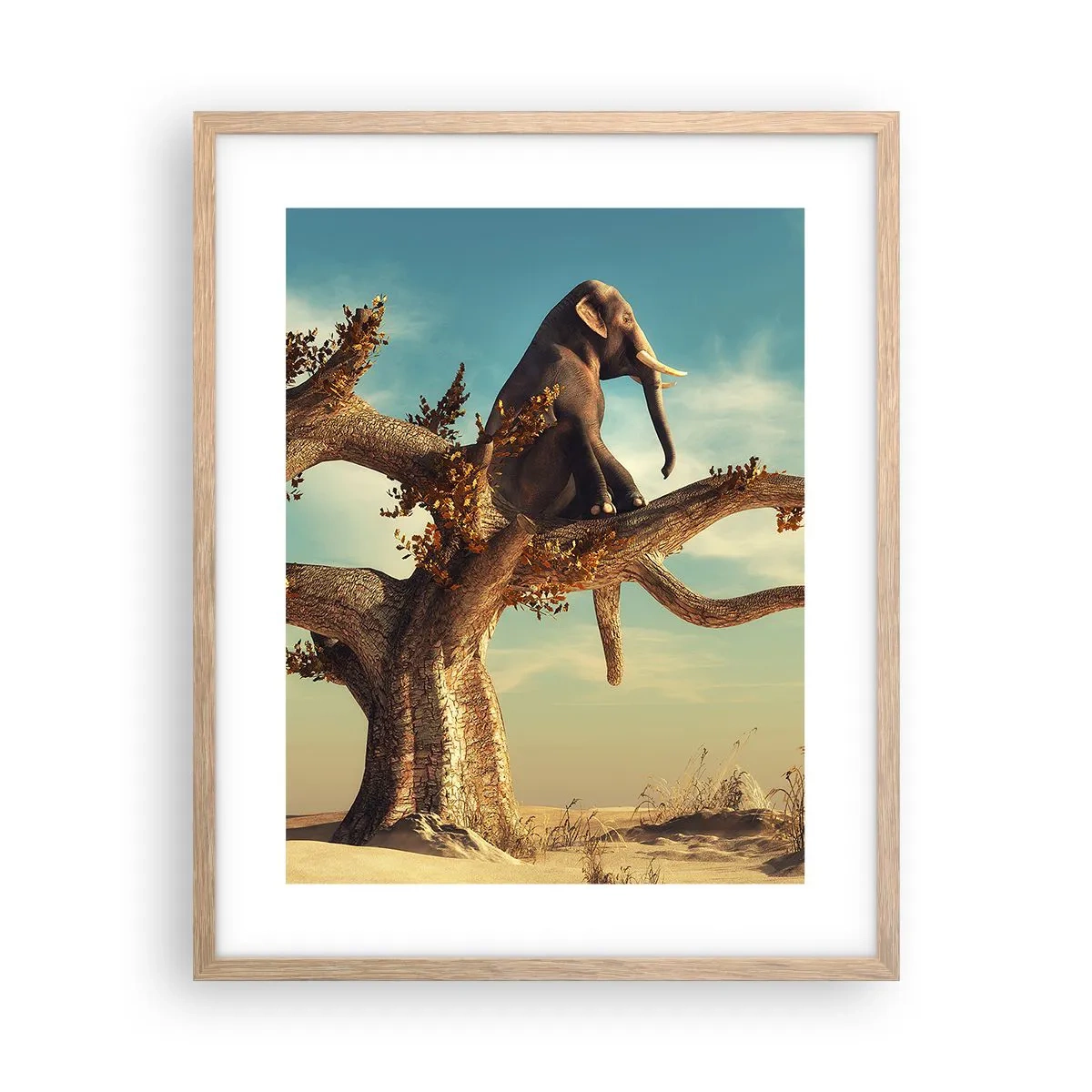 Plakat i ramme af lyst egetræ - Et nyt synspunkt - 40x50 cm