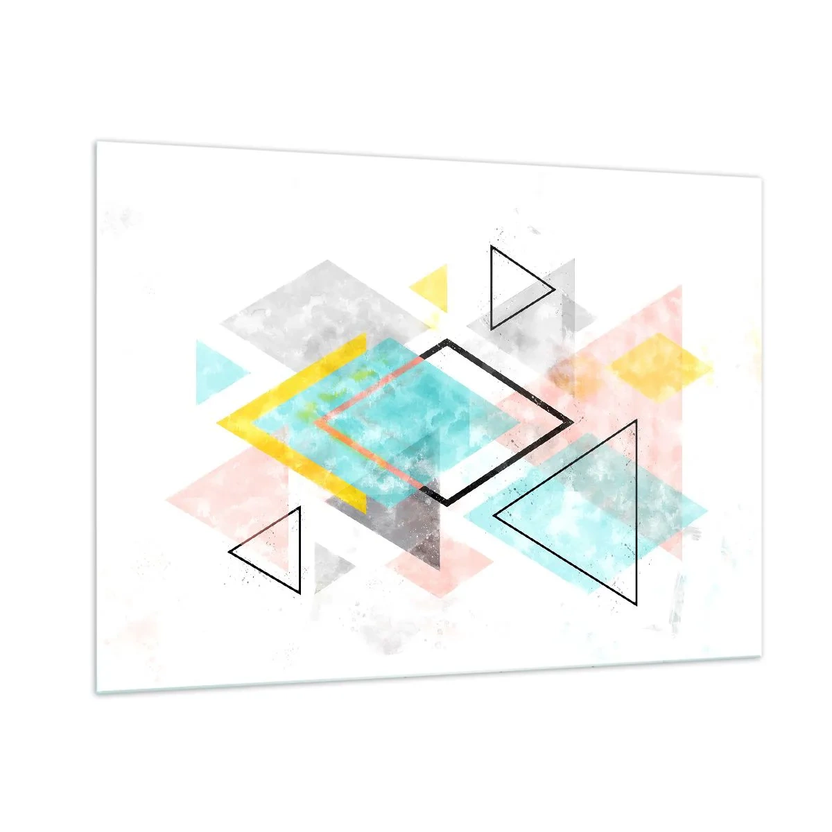 Billede på glas - Geometrisk leg - 100x70 cm
