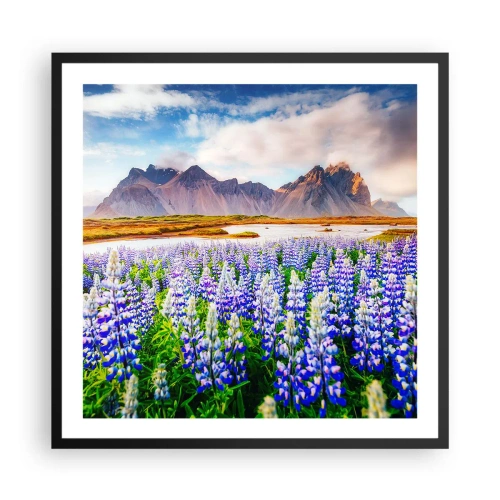 Plakat i sort ramme - Styrke og strenghed ved siden af blidhed - 60x60 cm