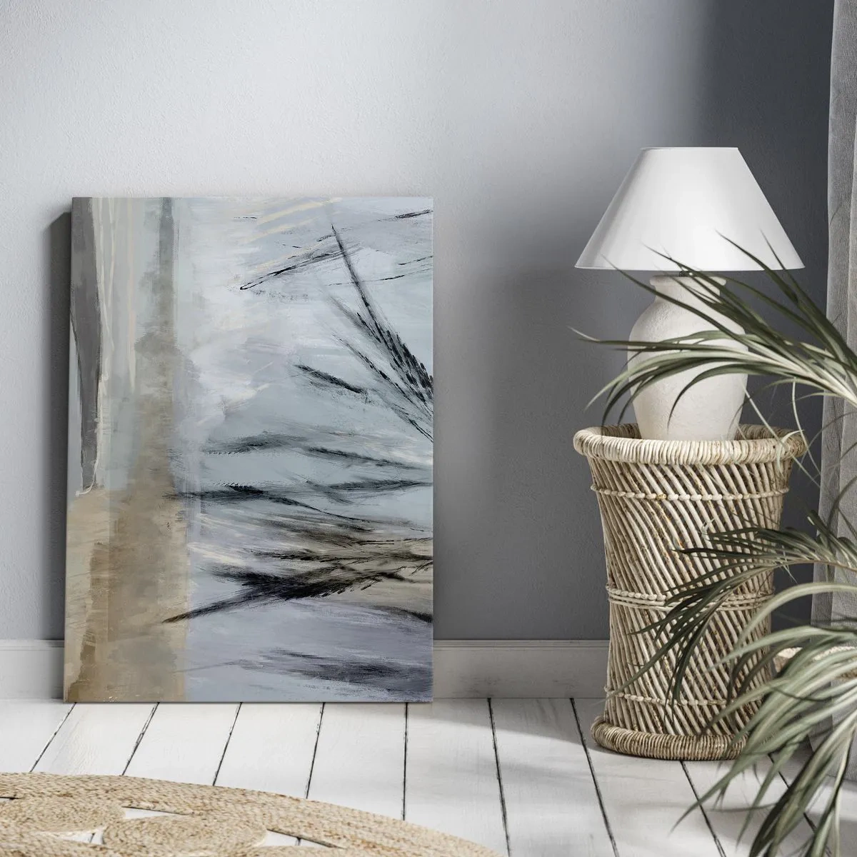 Lærredstryk - Billede på lærred - Vintermarker - 45x80 cm