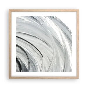 Plakat i ramme af lyst egetræ - Orbital komposition - 50x50 cm