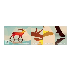 Fototapet Prøve Standard Eco - Geometrisk hjort - Dyr, Hjort, Geometrisk figur - 100x30 cm